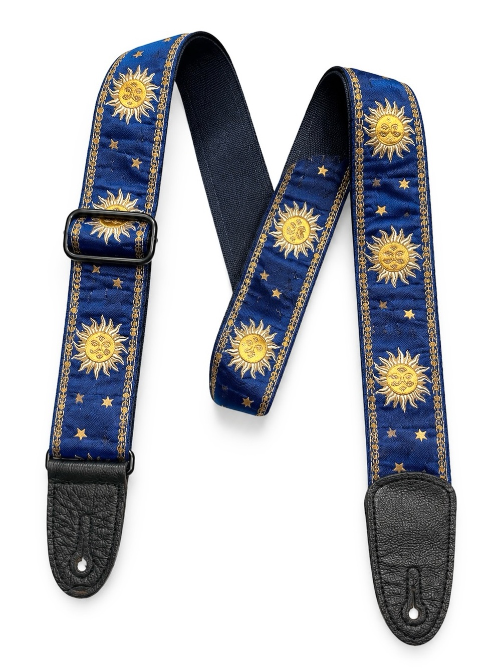 Guitar Strap Sun Flower Genuine Leather Ends Acoustic Electric Guitar Bass(E)